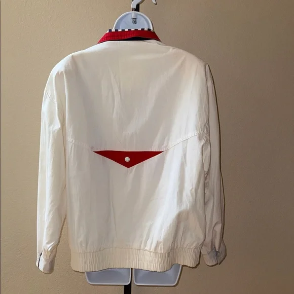 Vintage Izzy Spirit Windbreaker White w/ Stripes Sailing Jacket Women’s Size M - Picture 6 of 8